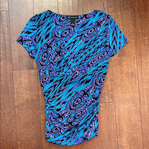 Vintage 90s Mesh INC Women's Vibrant Blue and Purple Blouse, Size Medium - Picture 1 of 14